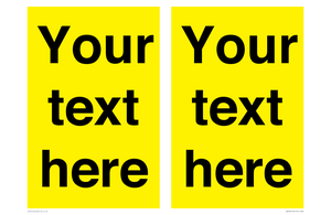 Custom Warning: Blank (yellow) sign